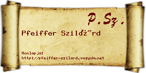 Pfeiffer Szilárd névjegykártya